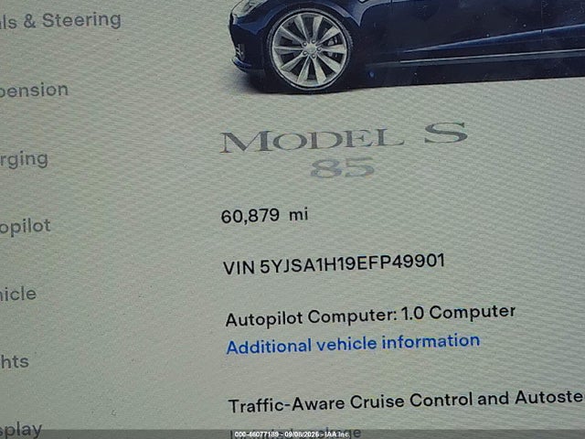 5YJSA1H19EFP49901 Tesla Model S P85