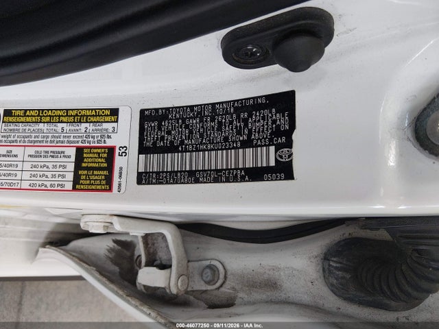 Auction sale of the 2019 Toyota Camry Xse V6, vin: 4T1BZ1HK8KU023348, lot number: 46077250