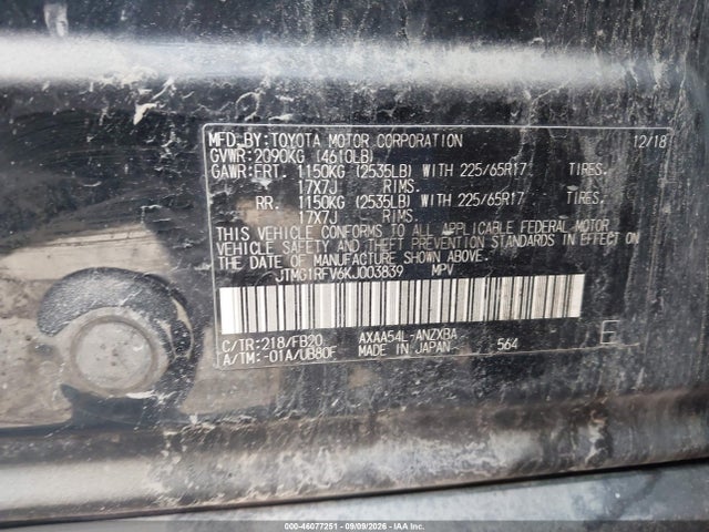 Toyota RAV4 LE 2019 JTMG1RFV6KJ003839 Image 9