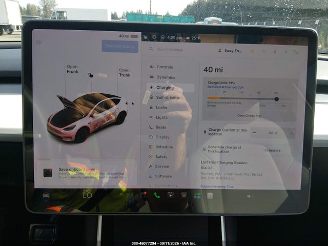 Aukcja sprzedaży 2020 Tesla Model Y Long Range Dual Motor All-wheel Drive, vin: 5YJYGDEE7LF034792, numer aukcji: 46077294