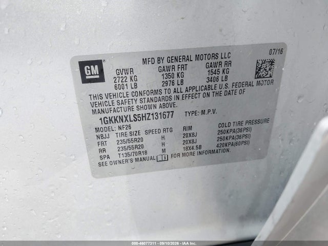 Продажа на аукционе авто 2017 Gmc Acadia Denali, vin: 1GKKNXLS5HZ131677, номер лота: 46077311