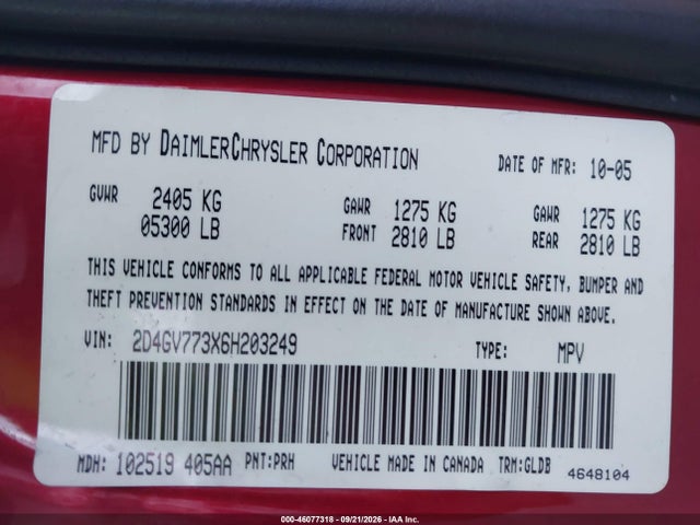 Продаж на аукціоні авто 2006 Dodge Magnum Srt8, vin: 2D4GV773X6H203249, номер лоту: 46077318