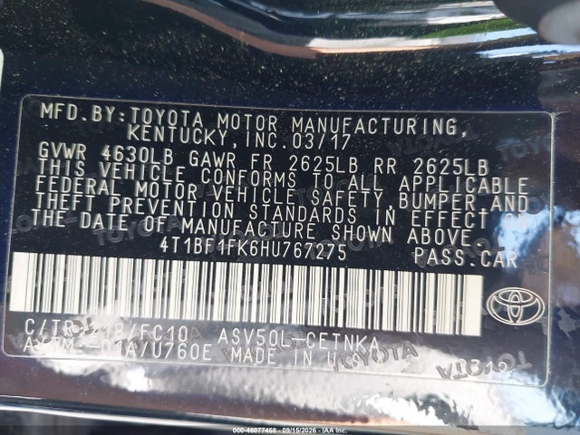 Toyota CAMRY LE 2017 4T1BF1FK6HU767275 Image 9