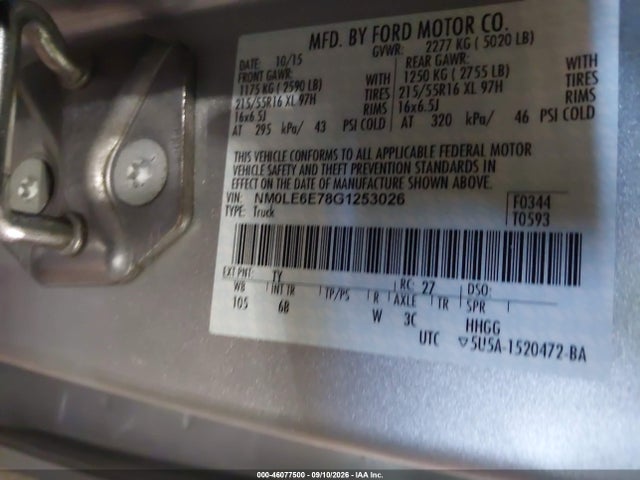 Продаж на аукціоні авто 2016 Ford Transit Connect Xl, vin: NM0LE6E78G1253026, номер лоту: 46077500