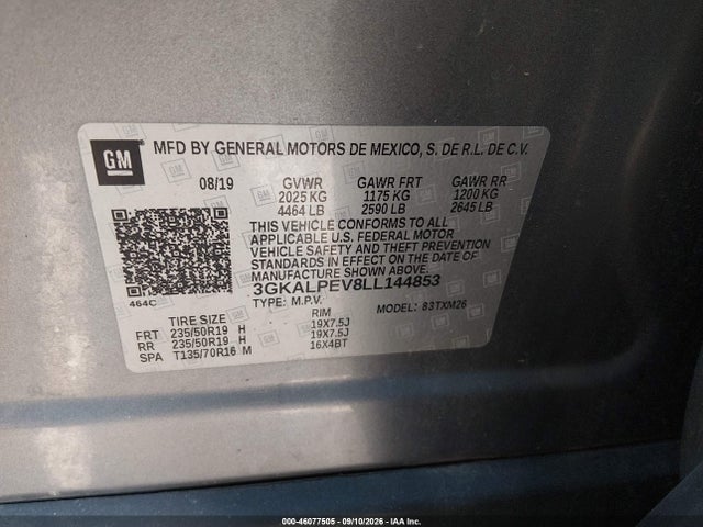 Aukcja sprzedaży 2020 Gmc Terrain Fwd Slt, vin: 3GKALPEV8LL144853, numer aukcji: 46077505