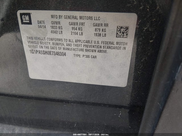 Продаж на аукціоні авто 2014 Chevrolet Cruze Ls Auto, vin: 1G1PA5SH0E7348304, номер лоту: 46077591