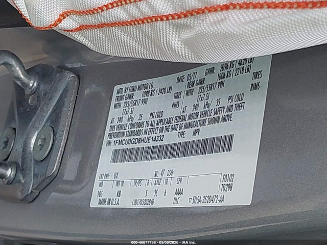 Ford ESCAPE SE 2017 1FMCU0GD8HUE14332 Image 9
