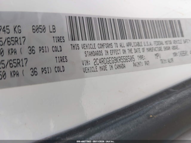 Dodge Grand Caravan Gt 2019 2C4RDGEG9KR556505 Image 9
