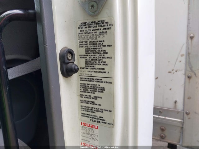 Aukcja sprzedaży 2014 Isuzu Npr Gas Reg, vin: 54DC4W1B1ES804819, numer aukcji: 46077905