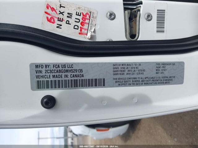 46077997 :رقم المزاد ، 2C3CCABG0MH529135 vin ، 2021 Chrysler 300 300s مزاد بيع