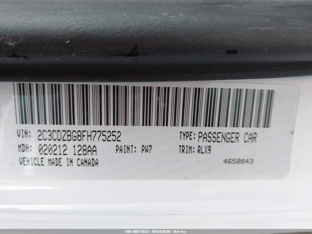 Продаж на аукціоні авто 2015 Dodge Challenger Sxt Plus, vin: 2C3CDZBG8FH775252, номер лоту: 46078032