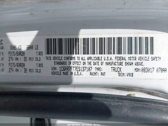 Продаж на аукціоні авто 2014 Ram 1500 Express, vin: 1C6RR7FT7ES137107, номер лоту: 46078038