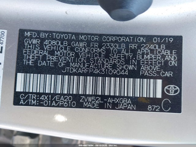 Toyota Prius Prime Premium 2019 JTDKARFP4K3109044 Image 9