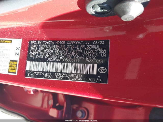 46078101 :رقم المزاد ، JTDAFAAF0P3003999 vin ، 2023 Toyota Crown Platinum مزاد بيع