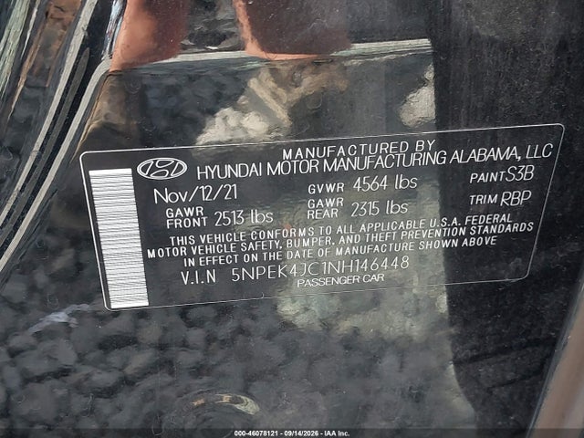 Продаж на аукціоні авто 2022 Hyundai Sonata N Line Night Edition, vin: 5NPEK4JC1NH146448, номер лоту: 46078121
