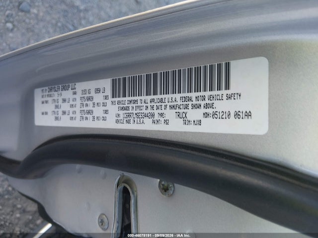 46078191 :رقم المزاد ، 1C6RR7LM6ES344200 vin ، 2014 Ram 1500 Big Horn مزاد بيع