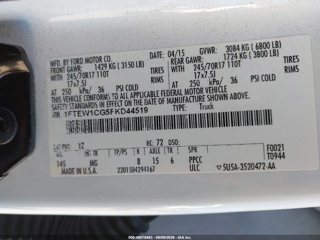 Ford F-150 Xlt 2015 1FTEW1CG5FKD44519 Image 9