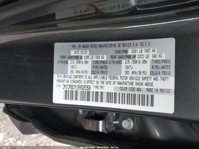 Продаж на аукціоні авто 2025 Mazda Cx-30 2.5 S Preferred Package, vin: 3MVDMBCMXSM826398, номер лоту: 46078480