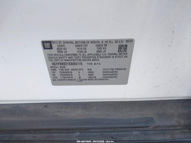 Продажа на аукционе авто 2014 Cadillac Srx Luxury Collection, vin: 3GYFNEE31ES680173, номер лота: 46078500