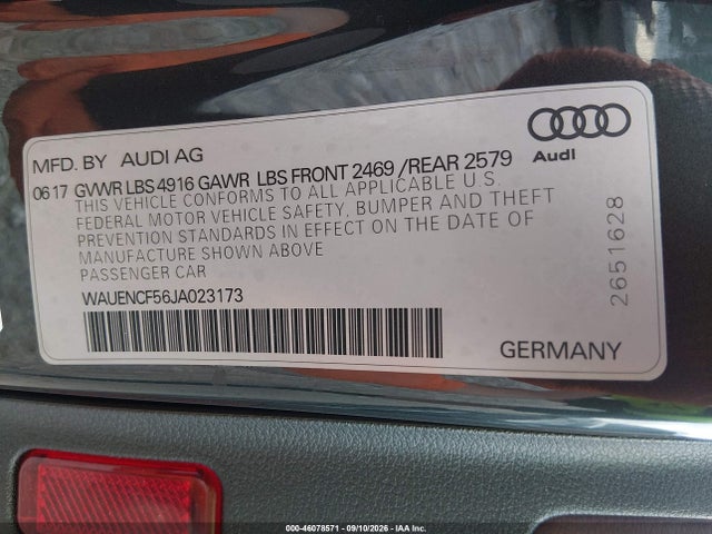 Продаж на аукціоні авто 2018 Audi A5 Sportback Premium Plus, vin: WAUENCF56JA023173, номер лоту: 46078571