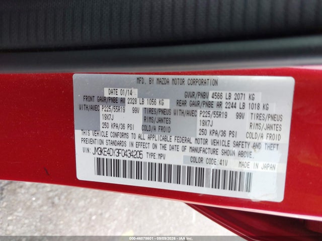Продаж на аукціоні авто 2015 Mazda Cx-5 Grand Touring, vin: JM3KE4DY3F0434205, номер лоту: 46078601