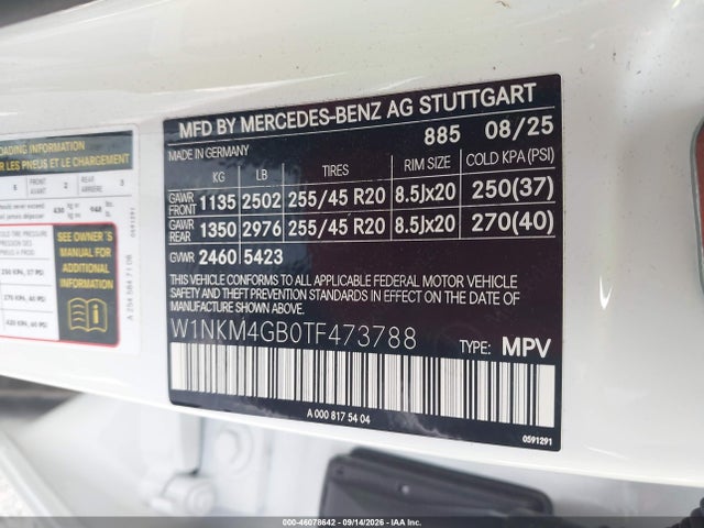 Aukcja sprzedaży 2026 Mercedes-benz Glc 300 Suv, vin: W1NKM4GB0TF473788, numer aukcji: 46078642