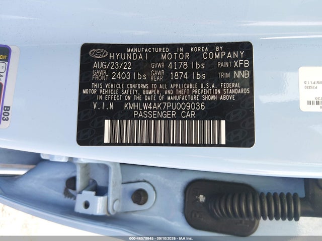 2023 Hyundai Elantra N მანქანა იყიდება აუქციონზე, vin: KMHLW4AK7PU009036, აუქციონის ნომერი: 46078645