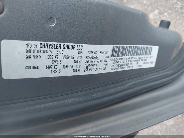 46078662 :رقم المزاد ، 2C4RC1BG4DR819037 vin ، 2013 Chrysler Town & Country Touring مزاد بيع