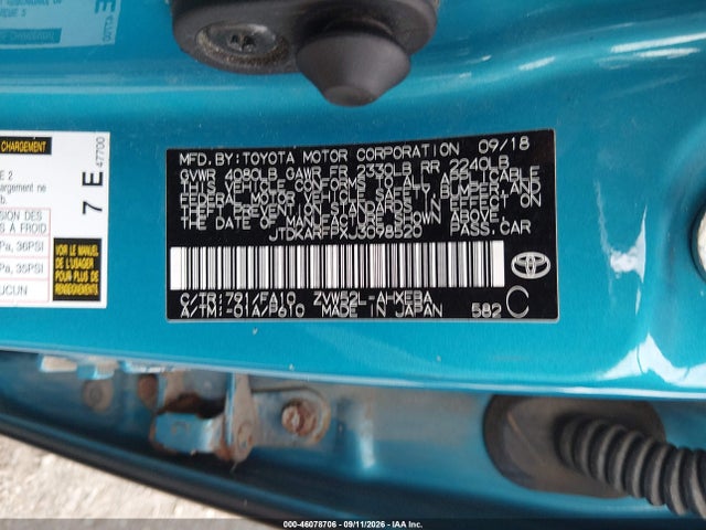 2018 Toyota Prius Prime Plus მანქანა იყიდება აუქციონზე, vin: JTDKARFPXJ3098520, აუქციონის ნომერი: 46078706