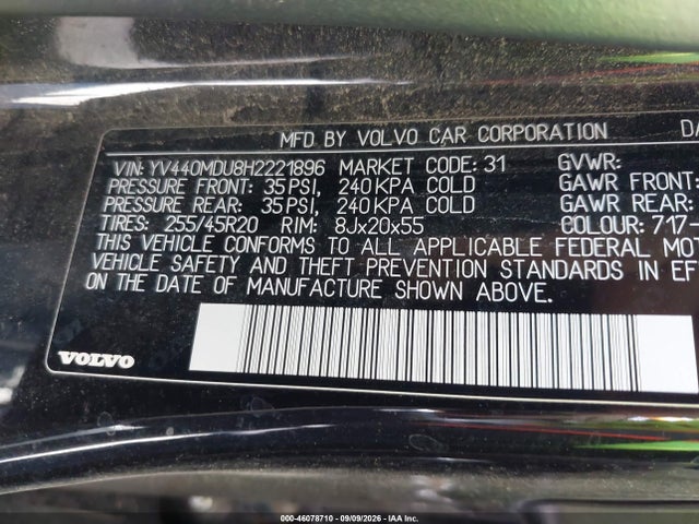 YV440MDU8H2221896 Volvo Xc60 T5 Inscription