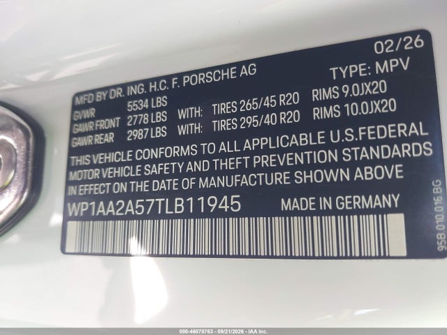 Porsche Macan T 2026 WP1AA2A57TLB11945 Image 9