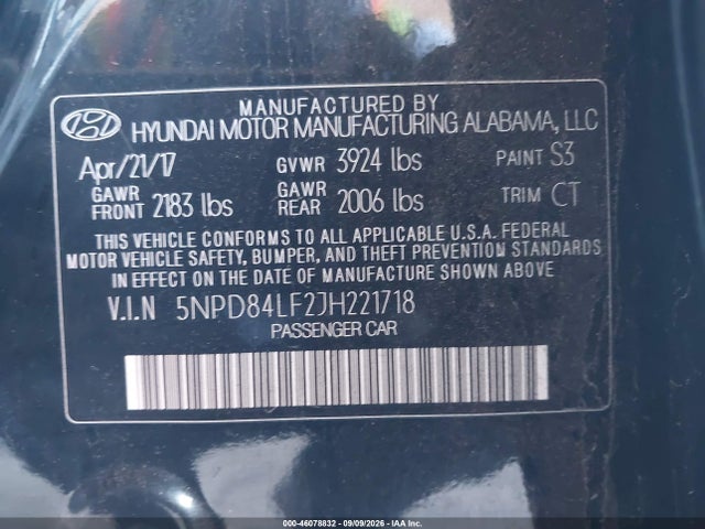Hyundai ELANTRA SEL 2018 5NPD84LF2JH221718 Image 9