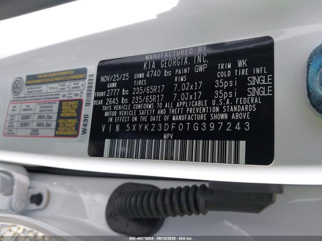 Продаж на аукціоні авто 2026 Kia Sportage Lx, vin: 5XYK23DF0TG397243, номер лоту: 46078904