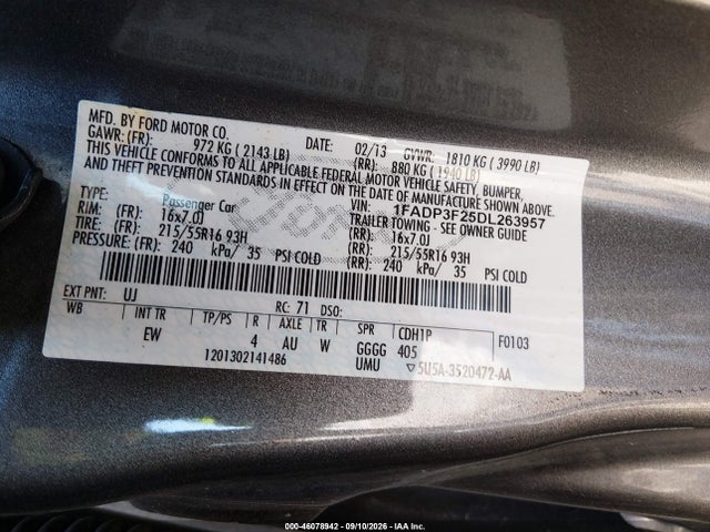 Продаж на аукціоні авто 2013 Ford Focus Se, vin: 1FADP3F25DL263957, номер лоту: 46078942