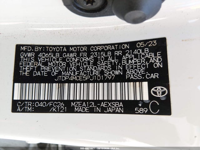 2023 Toyota Corolla Se მანქანა იყიდება აუქციონზე, vin: JTDP4MCE5PJ101797, აუქციონის ნომერი: 46078971