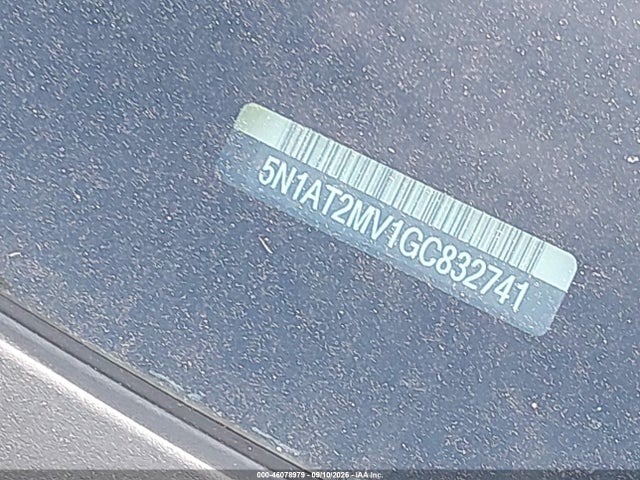 2016 Nissan Rogue S მანქანა იყიდება აუქციონზე, vin: 5N1AT2MV1GC832741, აუქციონის ნომერი: 46078979