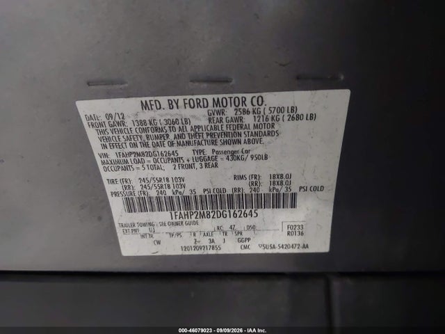 Продажа на аукционе авто 2013 Ford Police Interceptor, vin: 1FAHP2M82DG162645, номер лота: 46079023