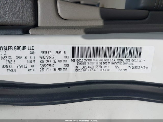 Продаж на аукціоні авто 2012 Jeep Grand Cherokee Laredo, vin: 1C4RJFAG6CC175794, номер лоту: 46079064