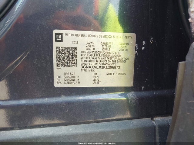 Chevrolet EQUINOX LT 2019 3GNAXVEX1KL296873 Image 9