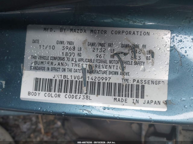 Продажа на аукционе авто 2011 Mazda Mazda3 I Touring, vin: JM1BL1VG4B1420997, номер лота: 46079256
