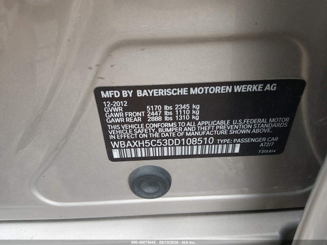 Продаж на аукціоні авто 2013 Bmw 528i Xdrive, vin: WBAXH5C53DD108510, номер лоту: 46079445