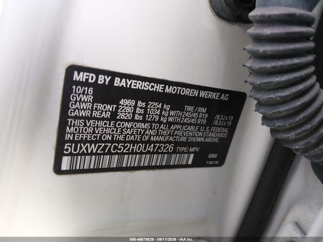 Продажа на аукционе авто 2017 Bmw X3 Sdrive28i, vin: 5UXWZ7C52H0U47326, номер лота: 46079526