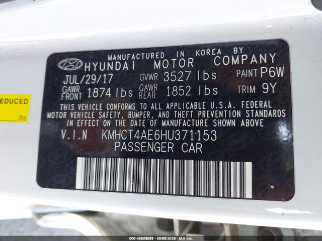 Aukcja sprzedaży 2017 Hyundai Accent Se, vin: KMHCT4AE6HU371153, numer aukcji: 46079599