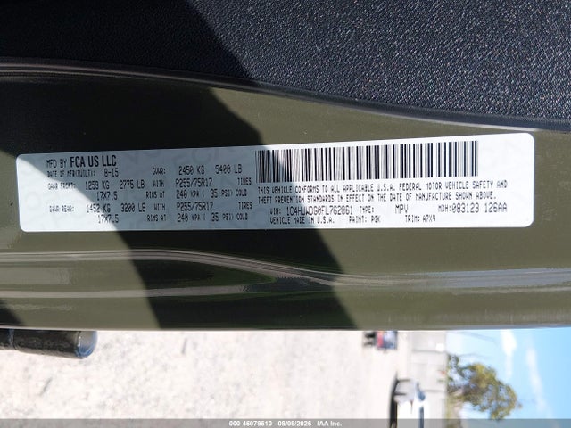 Auction sale of the 2015 Jeep Wrangler Unlimited Sport, vin: 1C4HJWDG0FL762861, lot number: 46079610