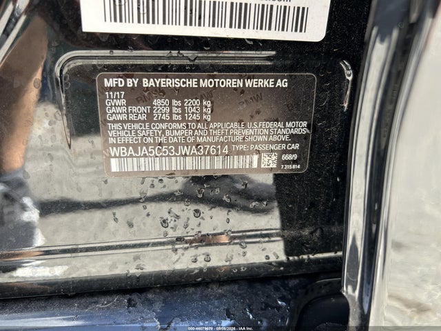 Продажа на аукционе авто 2018 Bmw 530i, vin: WBAJA5C53JWA37614, номер лота: 46079679