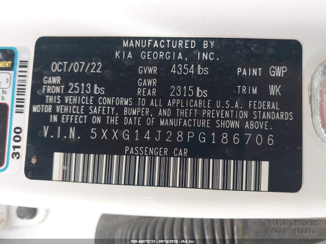 KIA K5 LXS 2023 5XXG14J28PG186706 Image 9