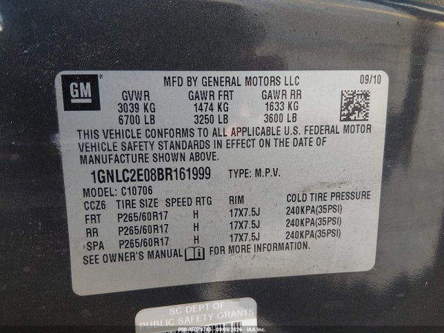 Продаж на аукціоні авто 2011 Chevrolet Tahoe Commercial Fleet, vin: 1GNLC2E08BR161999, номер лоту: 46079745
