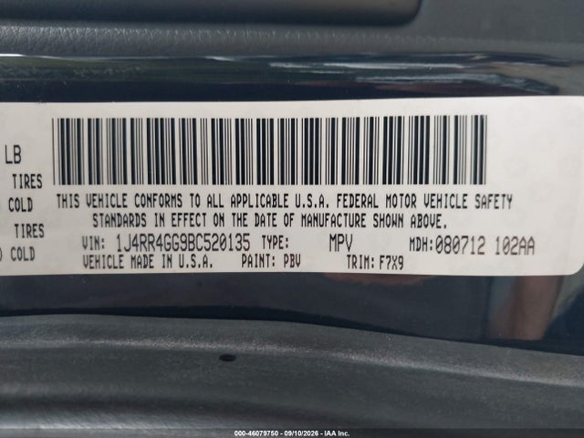 2011 Jeep Grand Cherokee Laredo მანქანა იყიდება აუქციონზე, vin: 1J4RR4GG9BC520135, აუქციონის ნომერი: 46079750