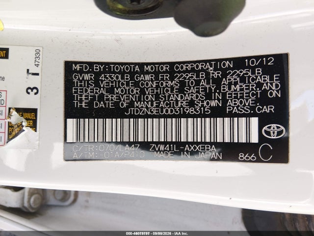 Продажа на аукционе авто 2013 Toyota Prius V Five, vin: JTDZN3EU0D3198315, номер лота: 46079797