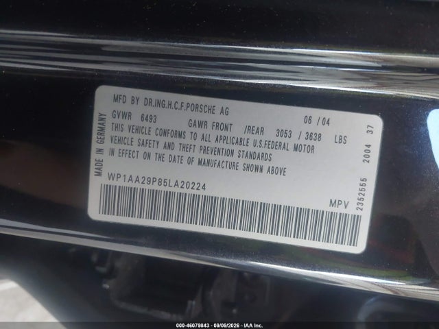 46079843 :رقم المزاد ، WP1AA29P85LA20224 vin ، 2005 Porsche Cayenne مزاد بيع